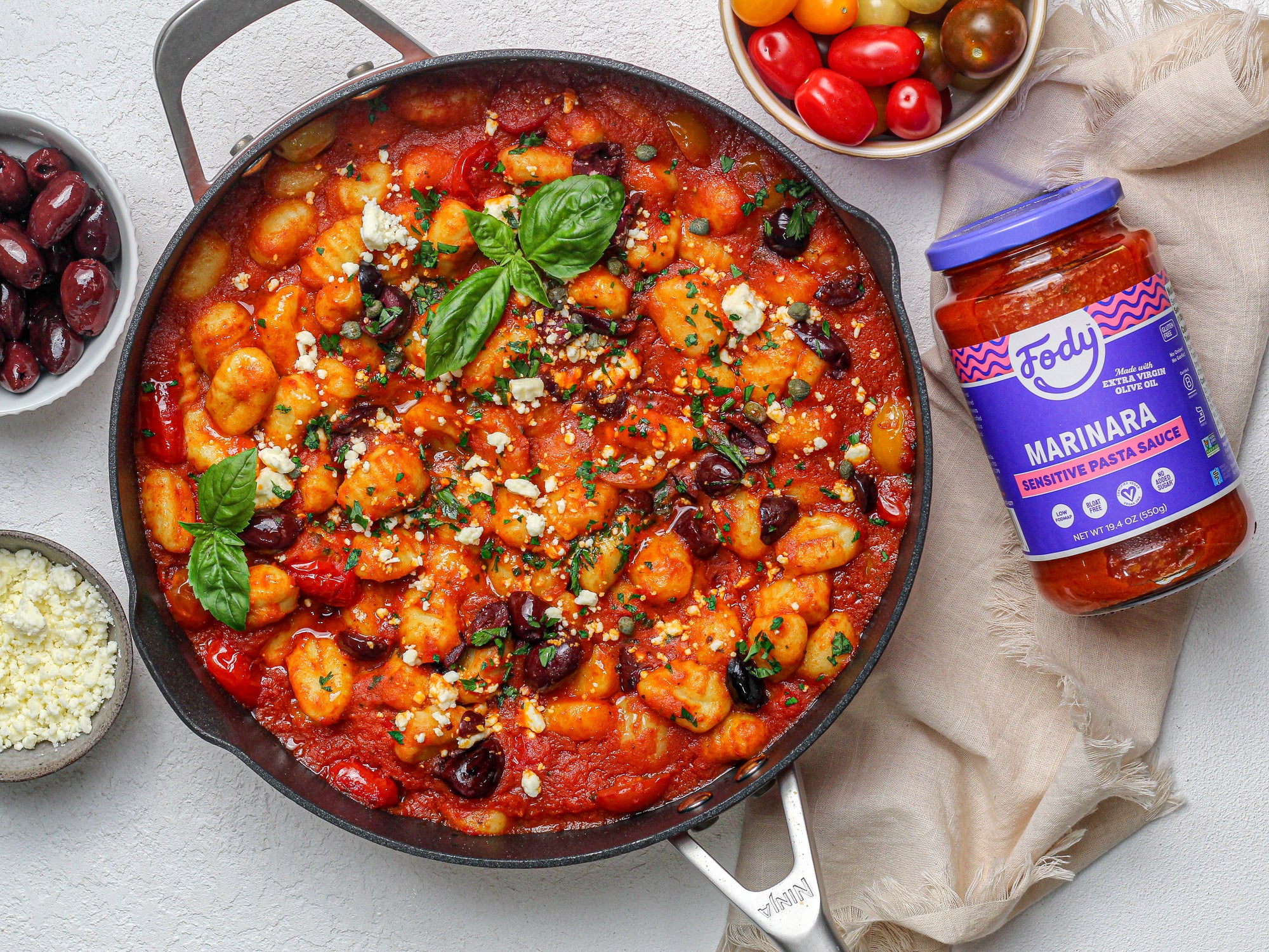 Fody’s Low FODMAP Gnocchi with Feta & Olives