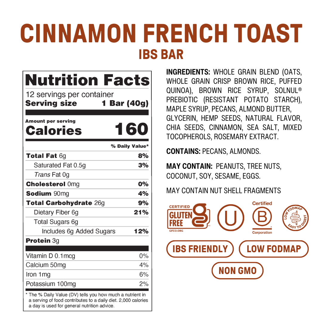 Cinnamon French Toast High Fiber Snack Bar - 12 Pack