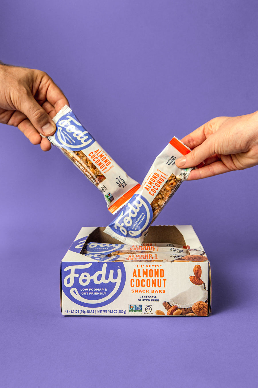 Barres-collations amandes et noix de coco - Boîte de 12 - Sans lactose ni gluten!