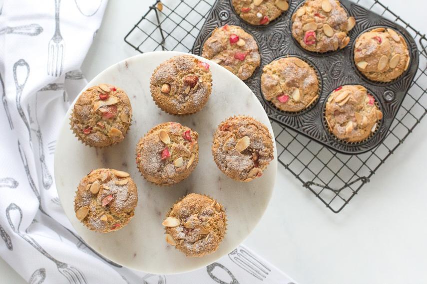 Low FODMAP Baking: Rhubarb Muffins with Yogurt & Almonds
