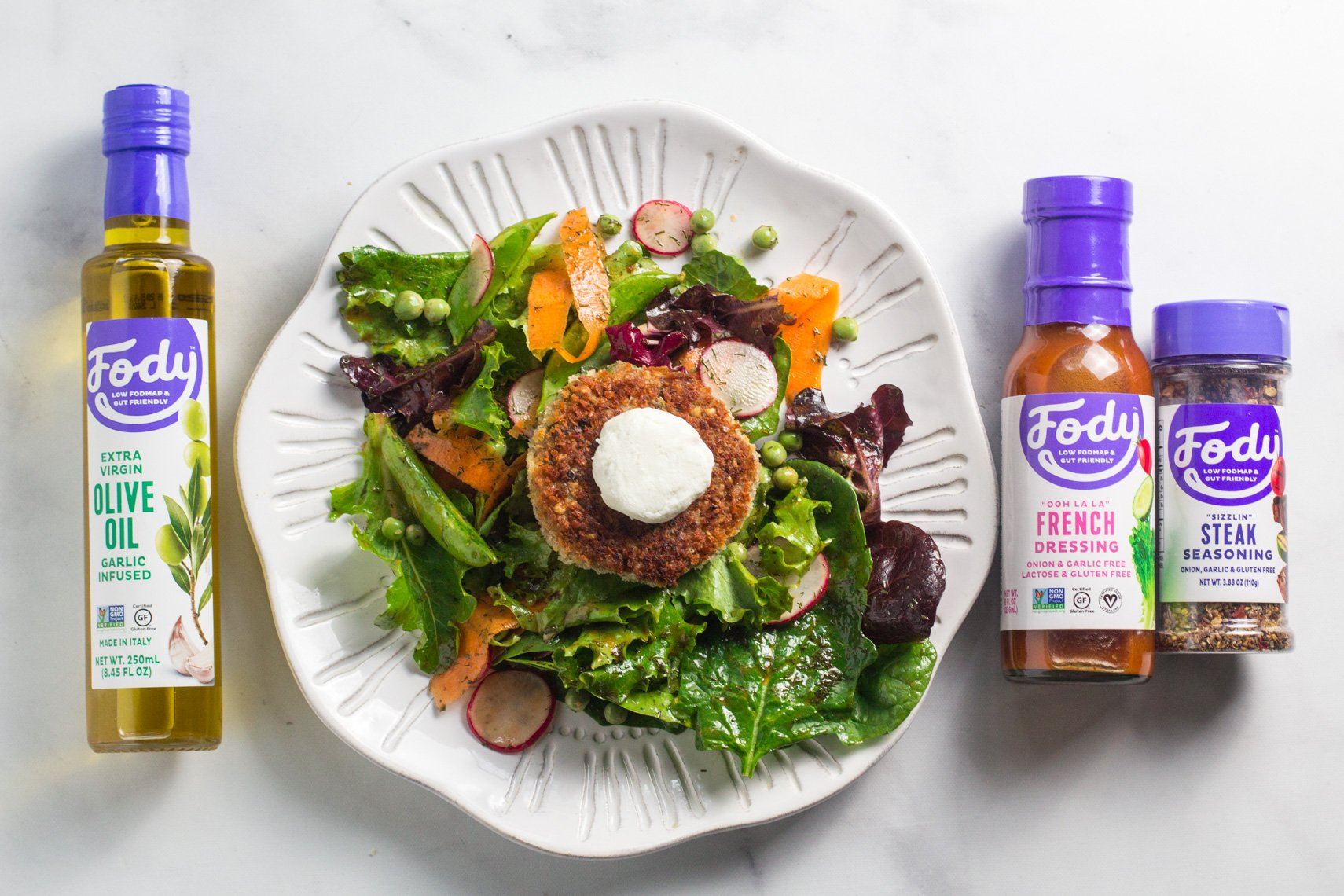 Fody's Buckwheat Burgers with Spring Vegetable Salad