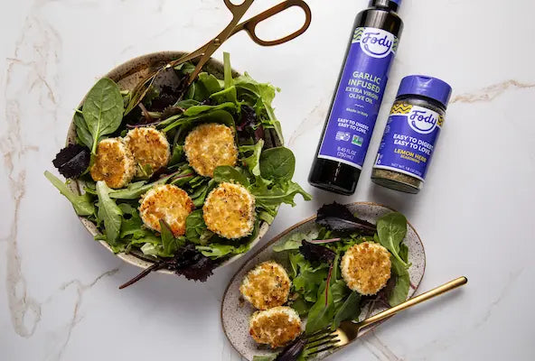 Low FODMAP Cheese Recipe: Baked Goat Cheese With Greens