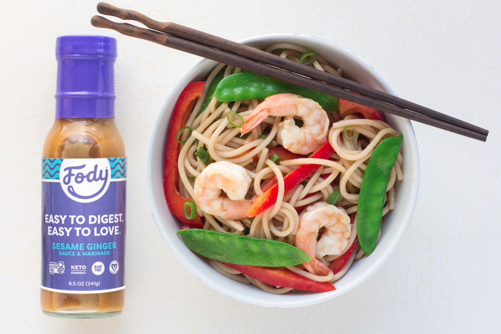 Fody's Sesame Ginger Low FODMAP Shrimp & Noodles