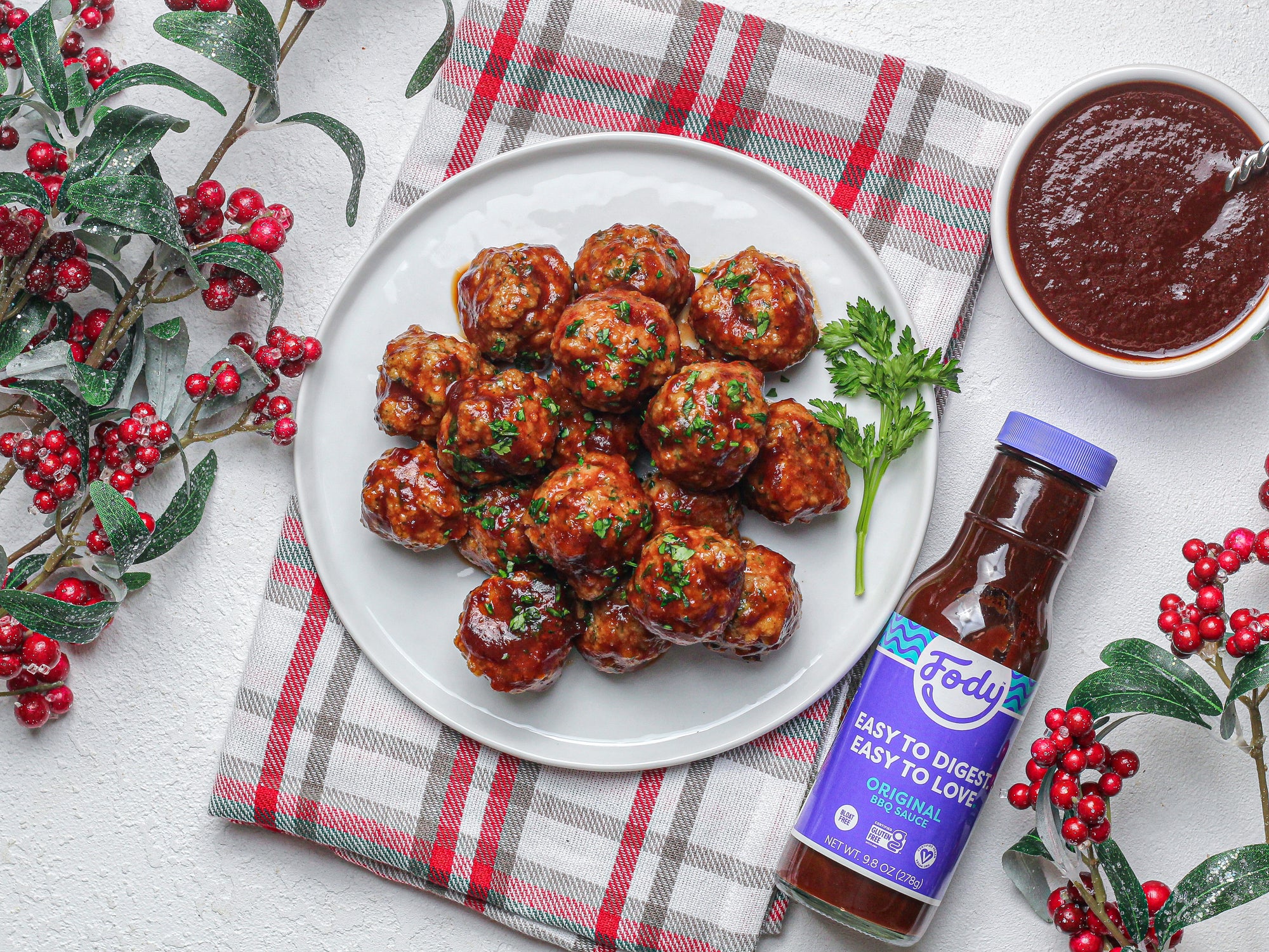 Fody’s Turkey Meatballs with BBQ Cranberry Sauce