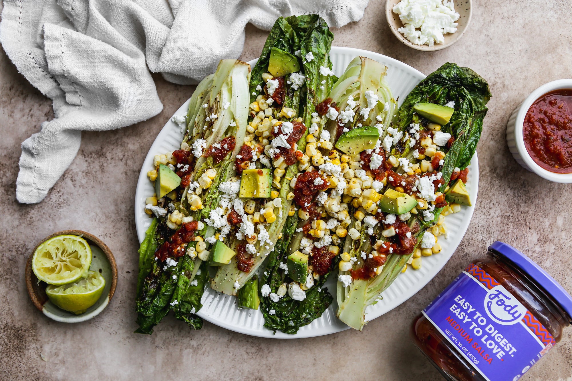 Fody's Gut-Friendly Grilled Romaine Taco Salad with Corn