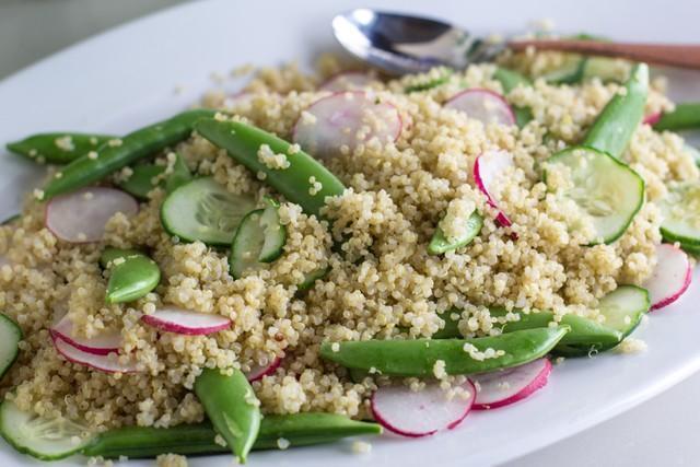 Fody's Low FODMAP Quinoa Salad with Radishes and Snap Peas