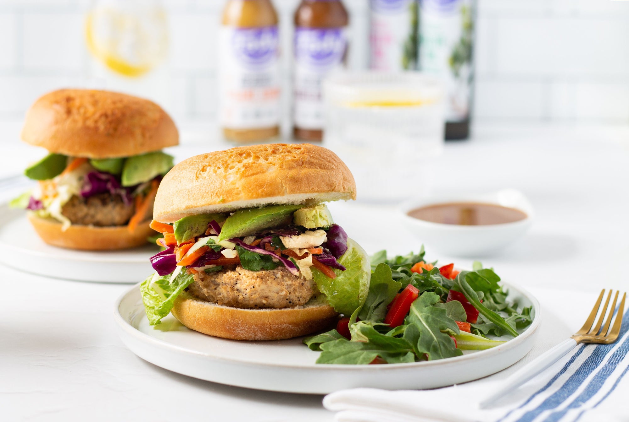Fody's Korean BBQ Chicken Burgers with Ginger Slaw