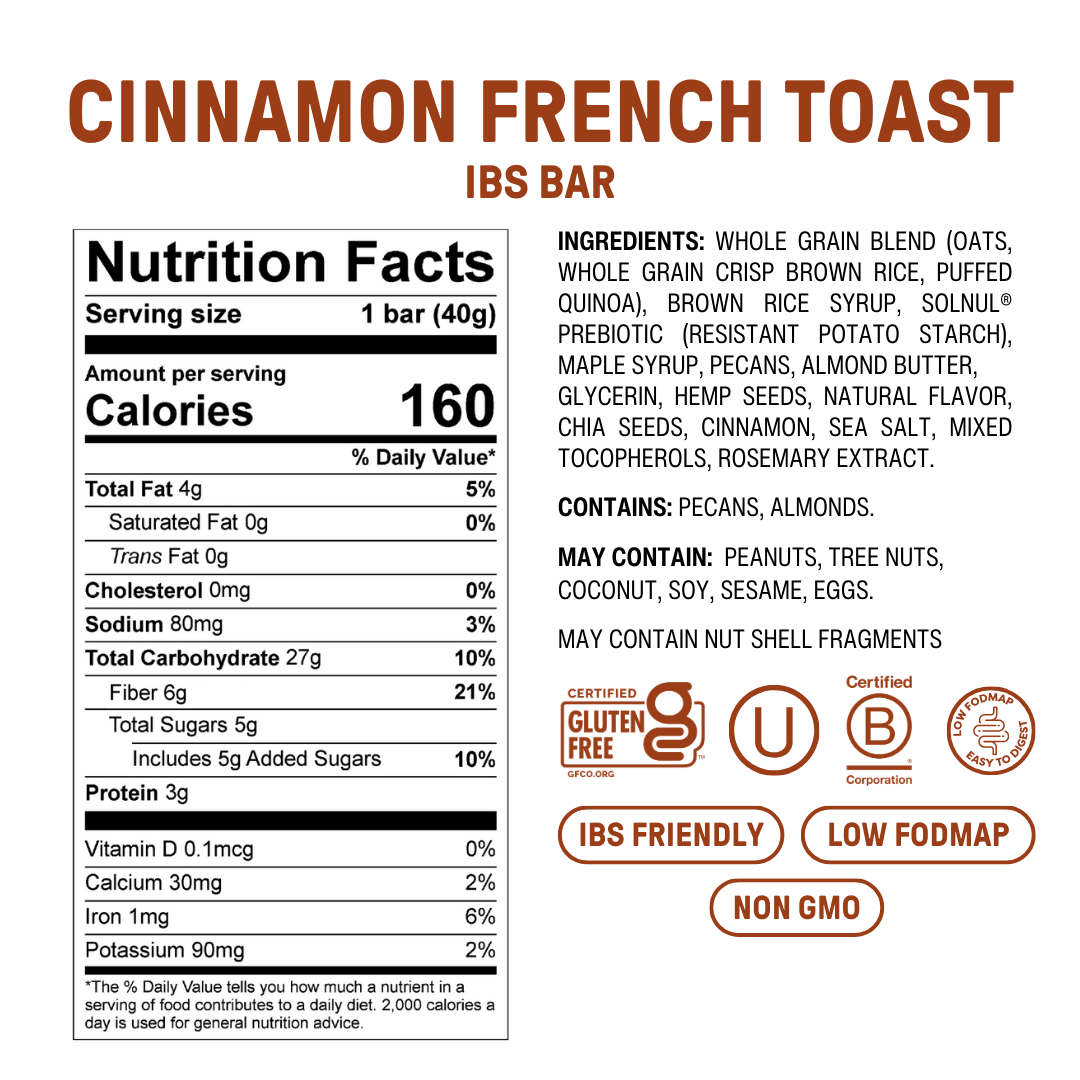 Cinnamon French Toast High Fiber Snack Bar - 12 Pack