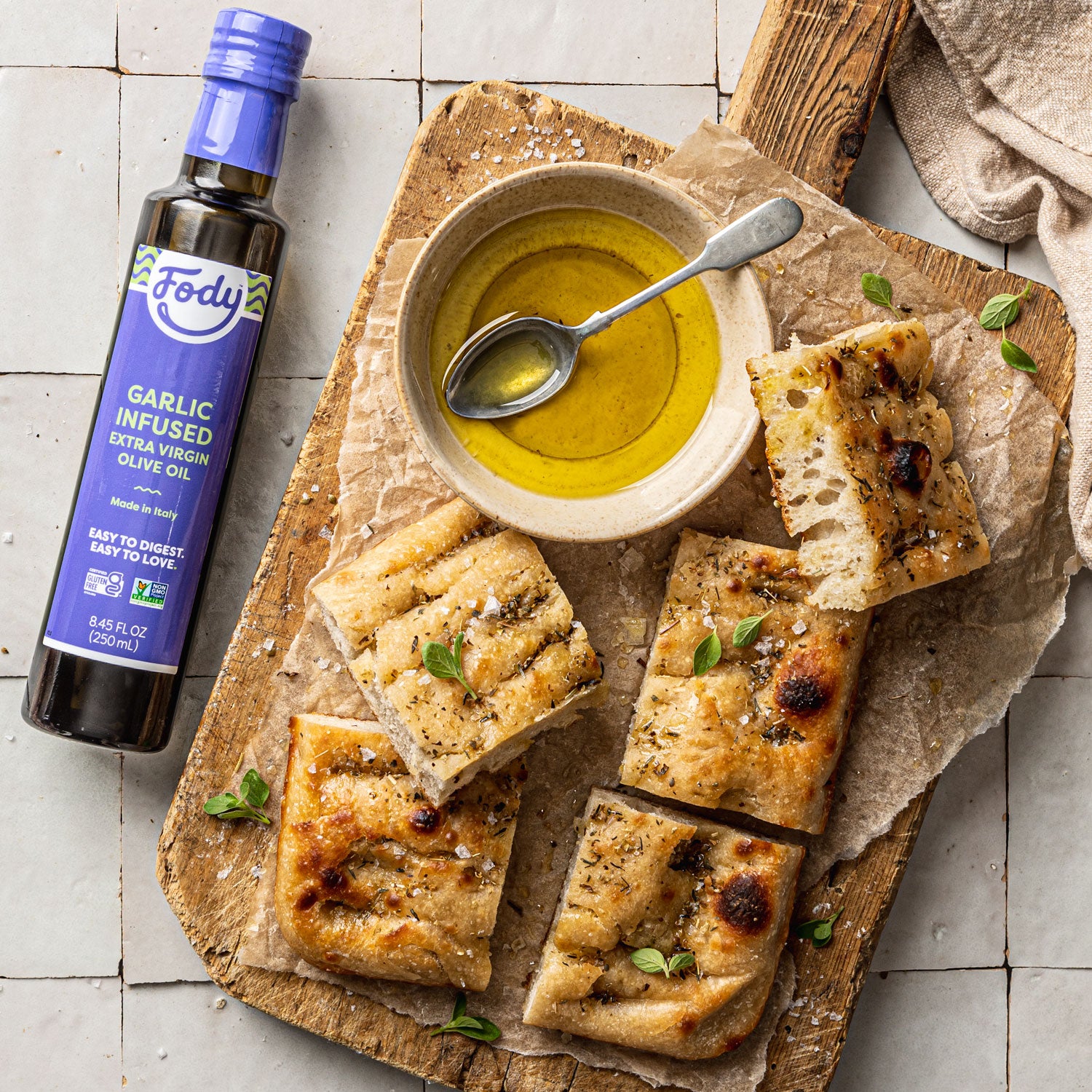 Huile d’olive aromatisée à l’ail